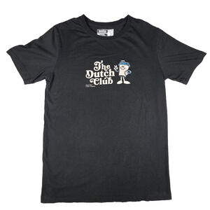 Dutch Bros Coffee Shirt Large Black The Dutch Club Retro Cup Peace Sign Graphic